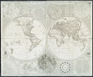 Allgemeine Weltkarte oder terraqueous Globus von Samuel Dunn, 1787